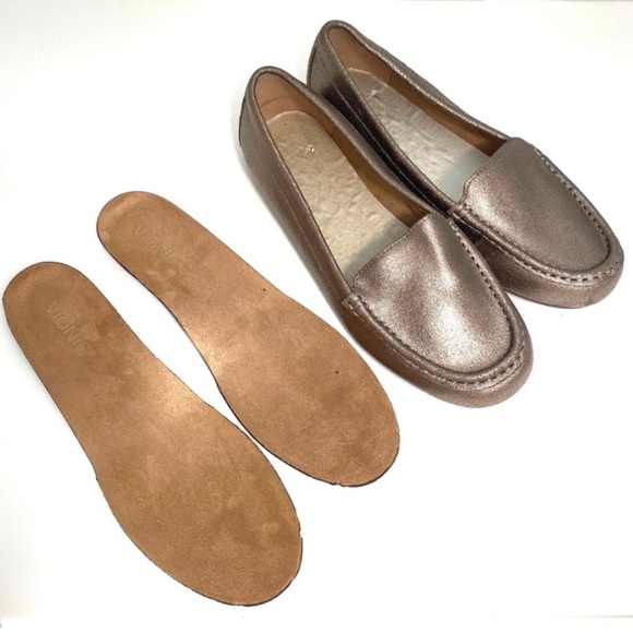 Vionic Debbie Leather Slip on Driving Flats Loafer Metallic Brown AQ-05 Size 10 - Picture 7 of 13